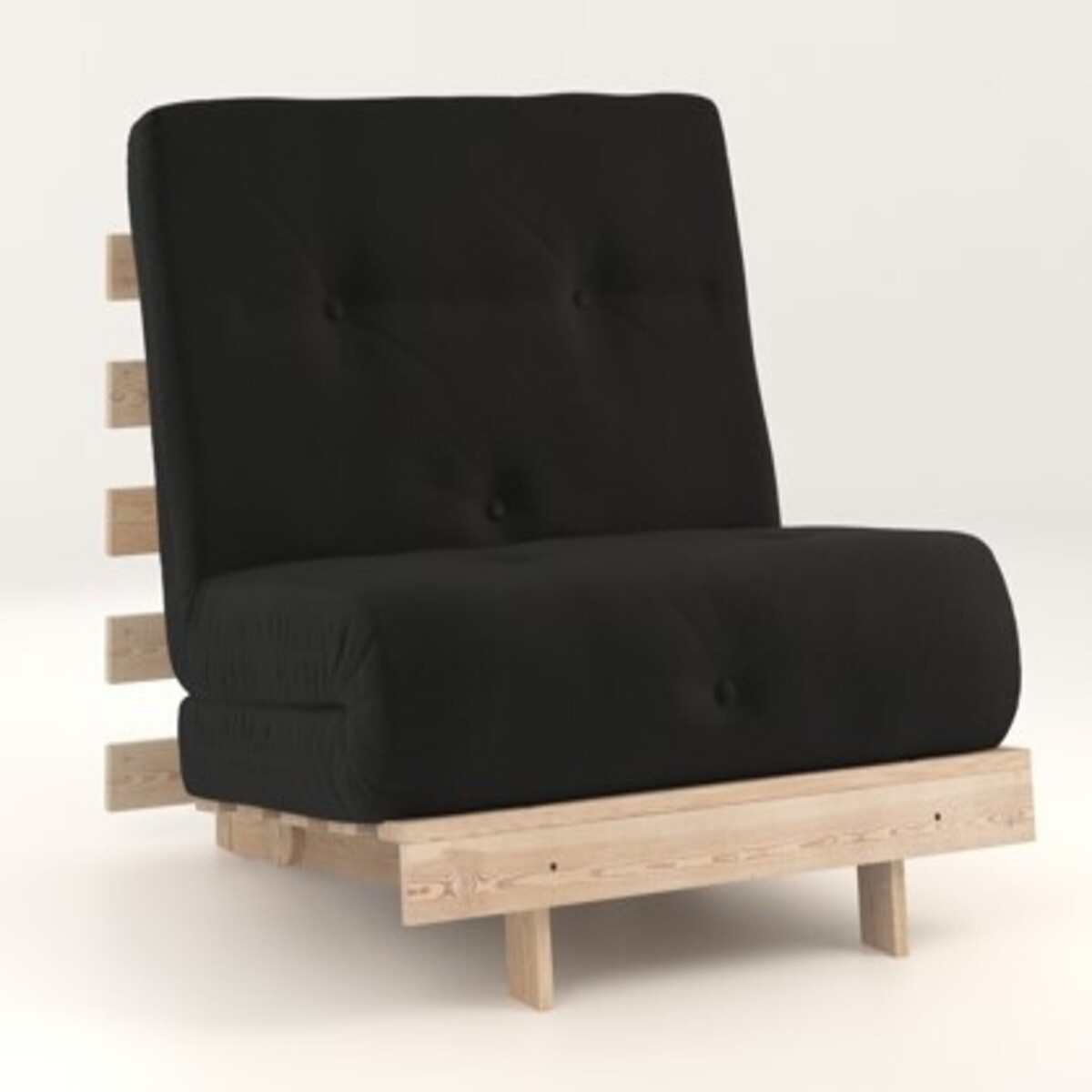 Nemuri Buttoned Single Futon Sofa Bed black, ÉDITÉ