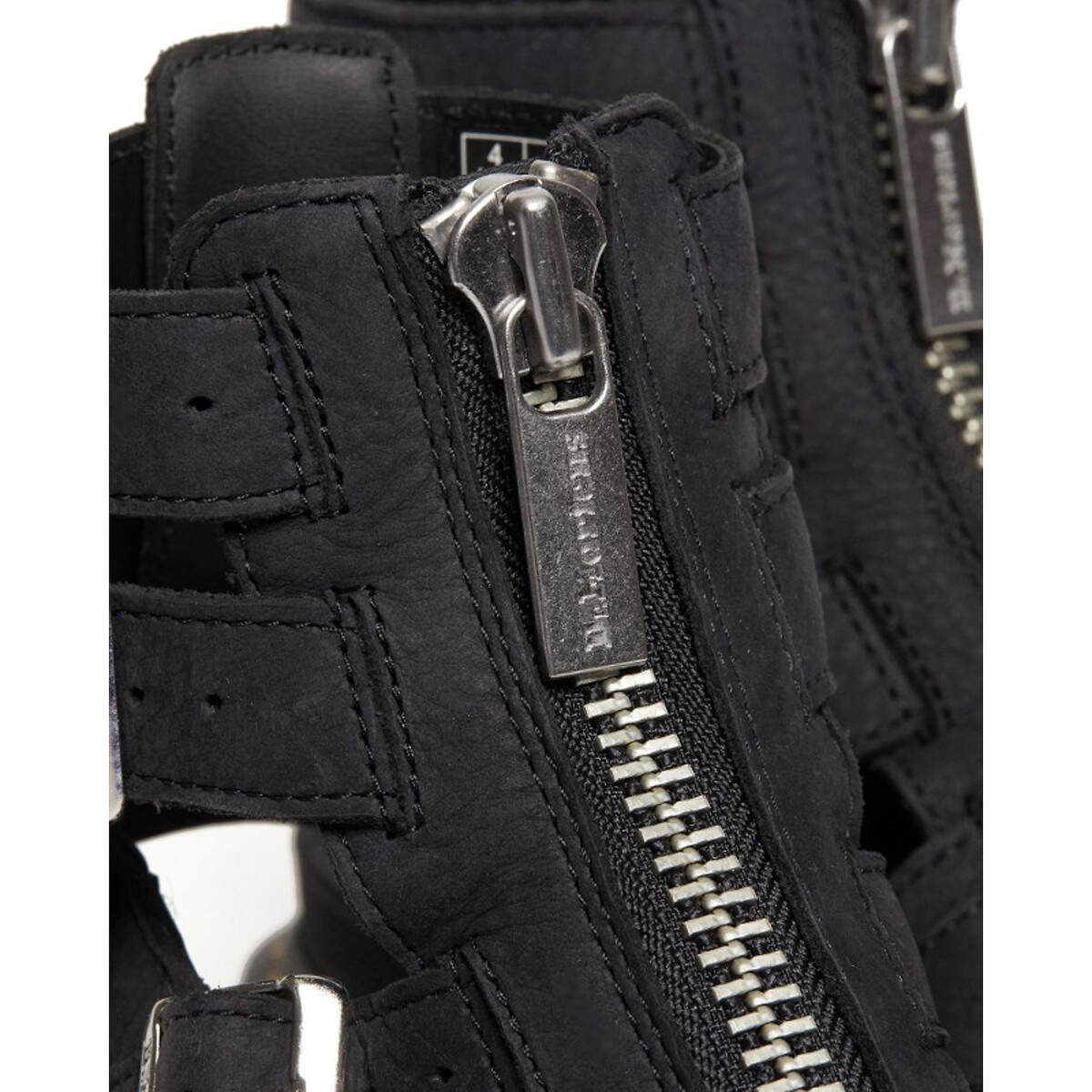 Sandales zippées en cuir Olson noir, DR. MARTENS