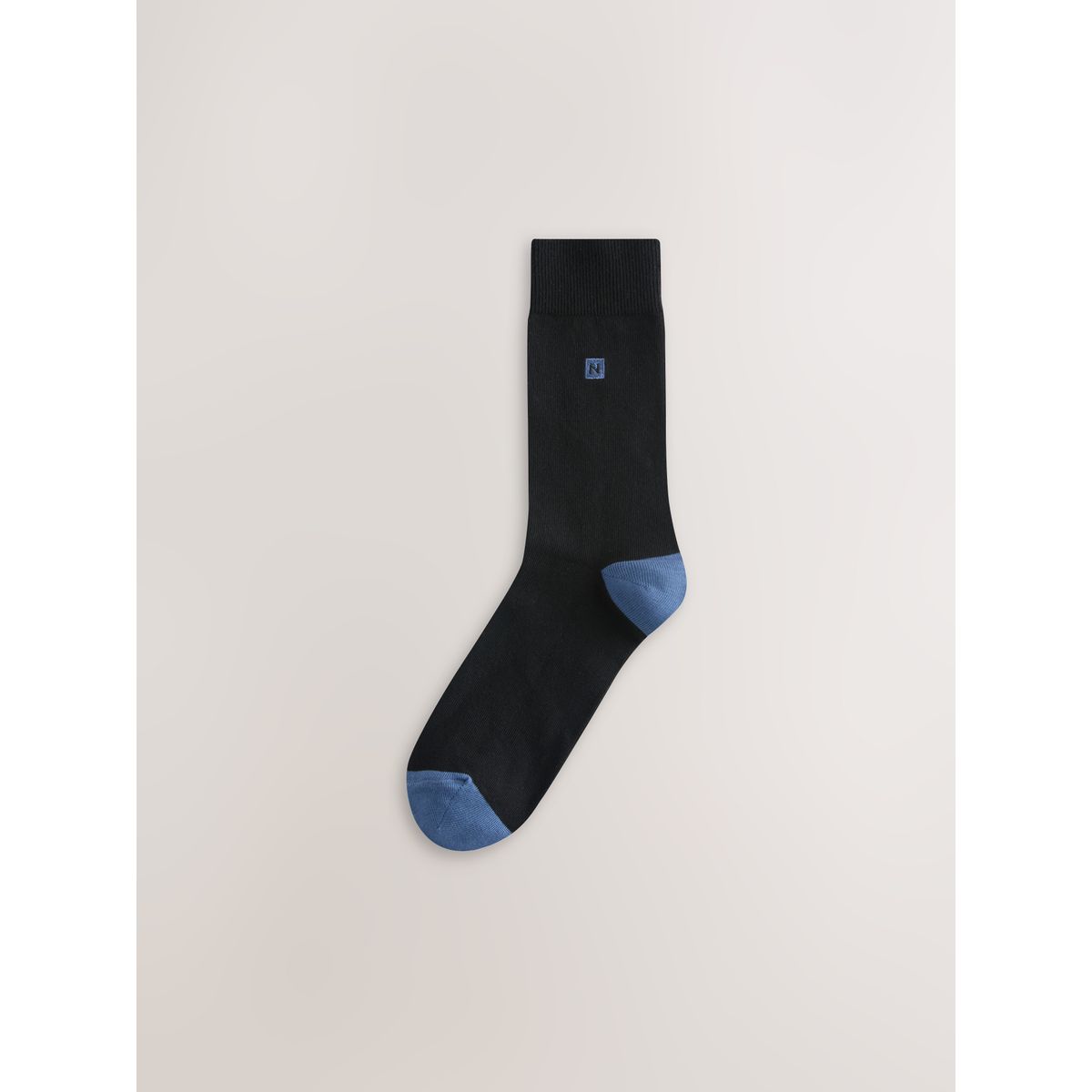 Chaussettes à logo n/talon coloré, 5 paires noir, NEXT