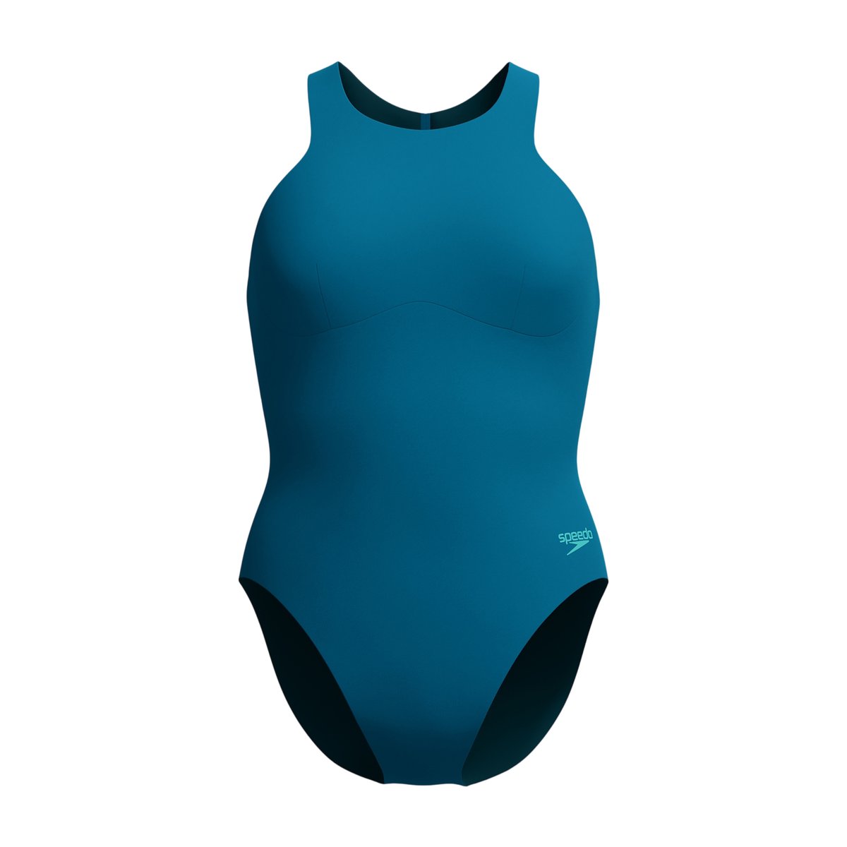 Maillot de bain 1 pièce col ras-du-cou à fermeture éclair arrière RACER vert, SPEEDO