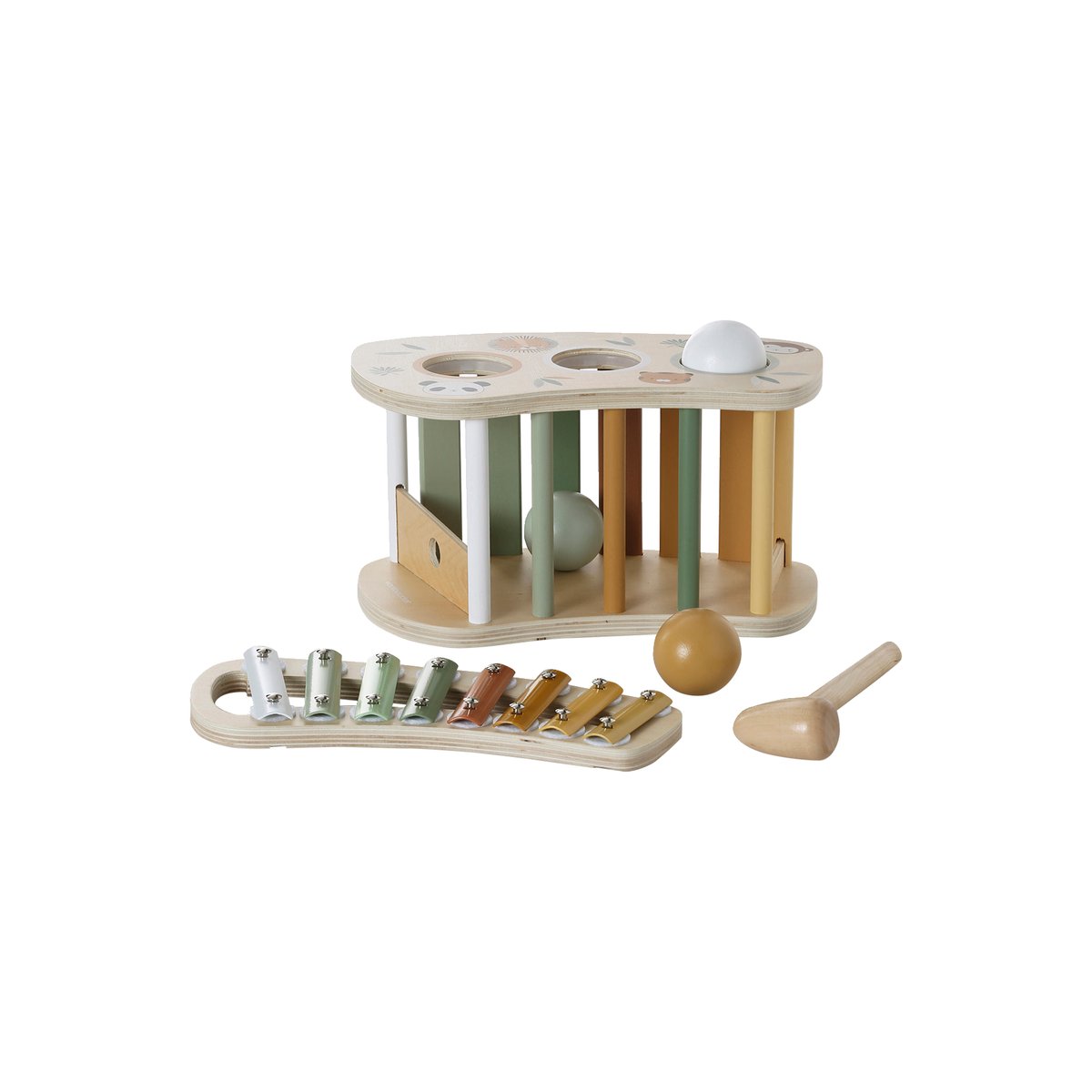 Tap tap xylophone 2 en 1 en bois jaune, VERTBAUDET