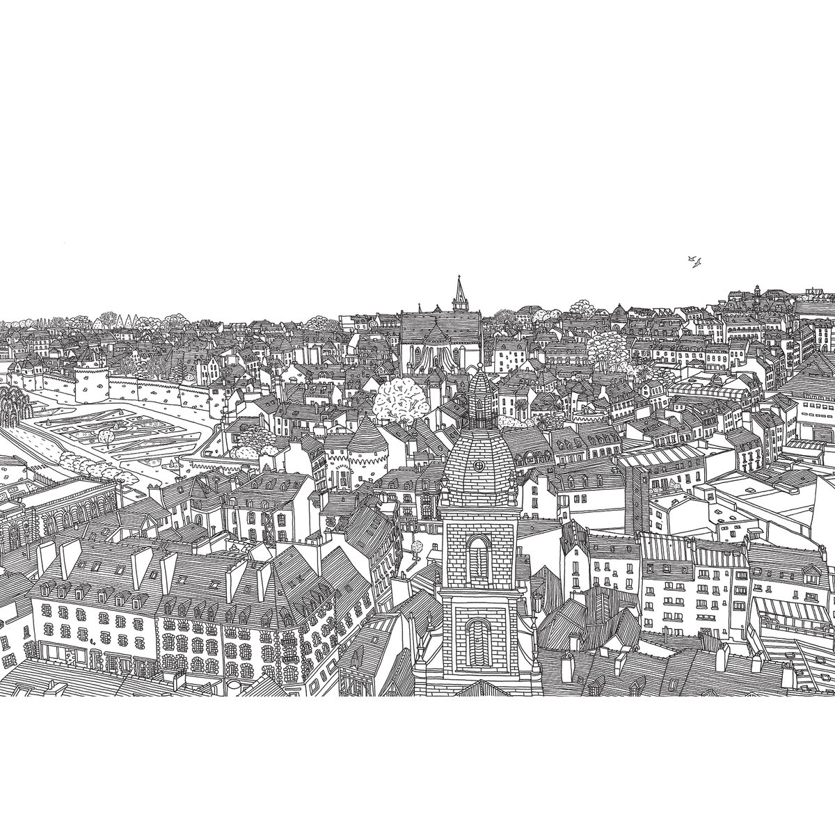 Papier peint panoramique Vannes, 375 x 250cm gris, ACTE DECO