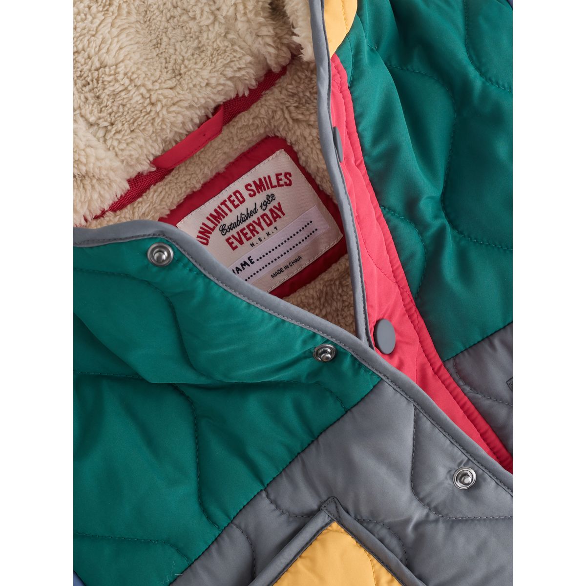 Manteau matelassé bloc de couleur, NEXT