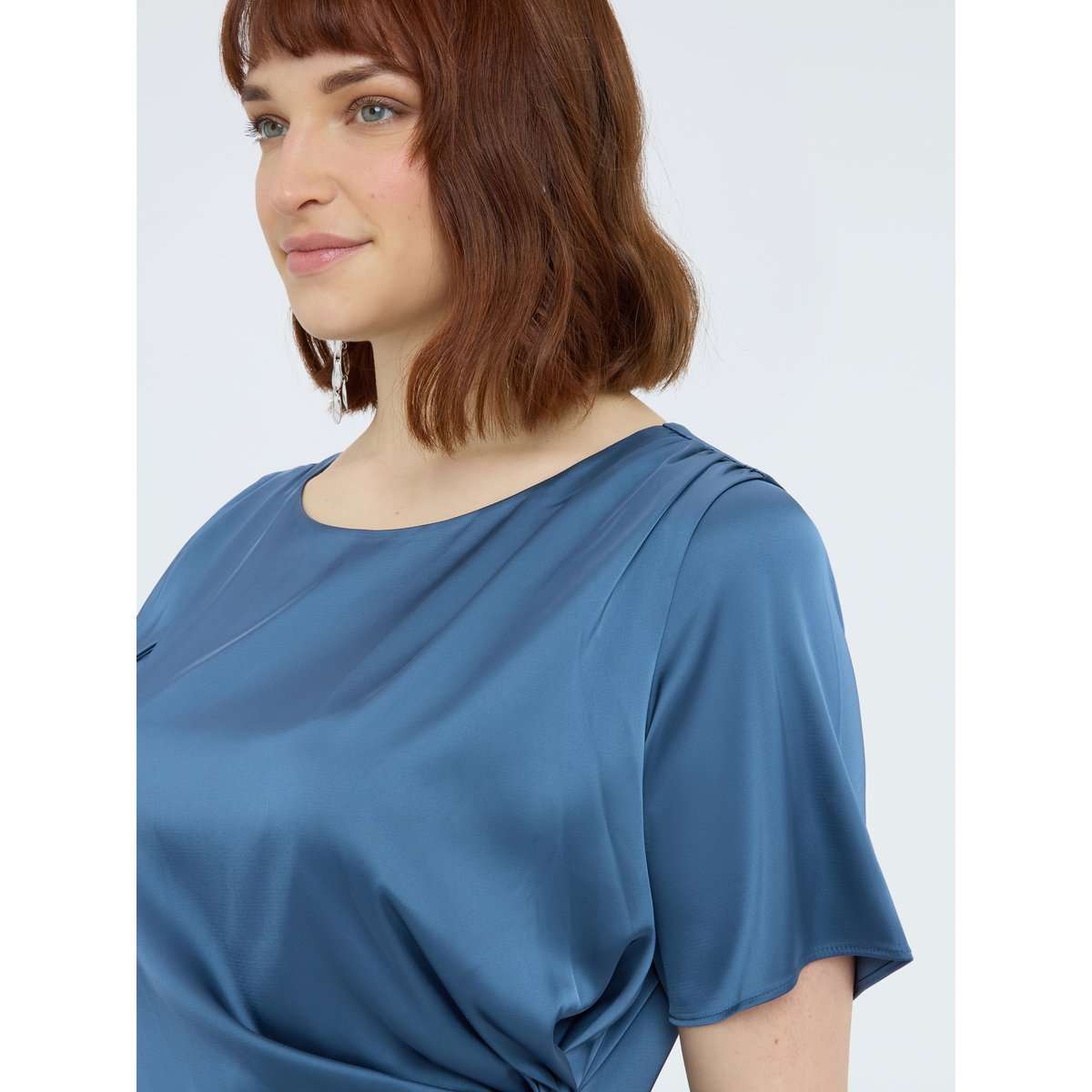 Robe avec drapé bleu, FIORELLA RUBINO