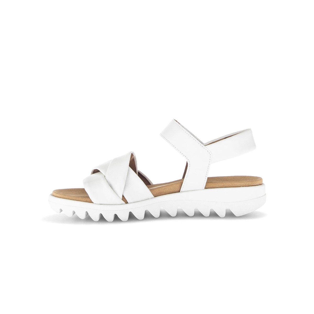 Sandales en cuir à talon compensé blanc, GABOR