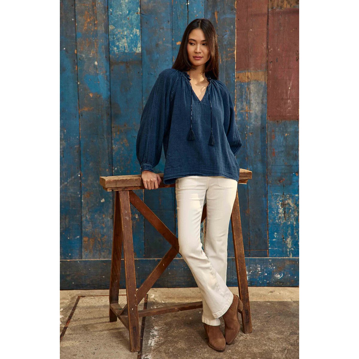Flare-Jeans aus Stretch-Baumwolle, SONNY ecru, LA PETITE ETOILE