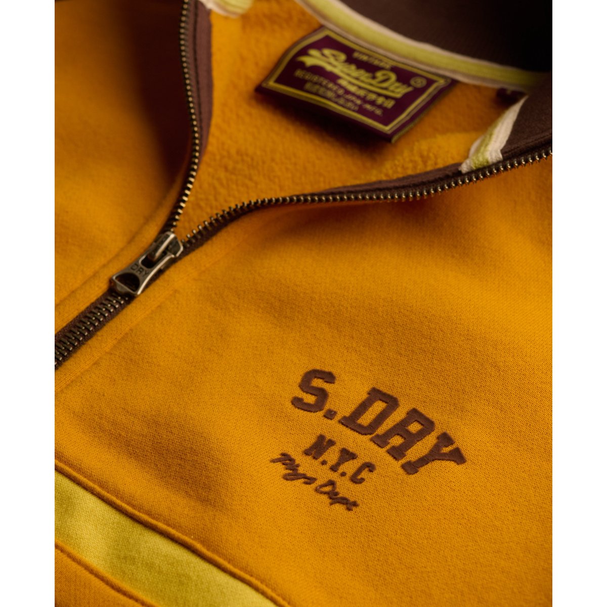 Veste de Survêtement Cult Coupe Décontractée brun café/jaune côtier, SUPERDRY