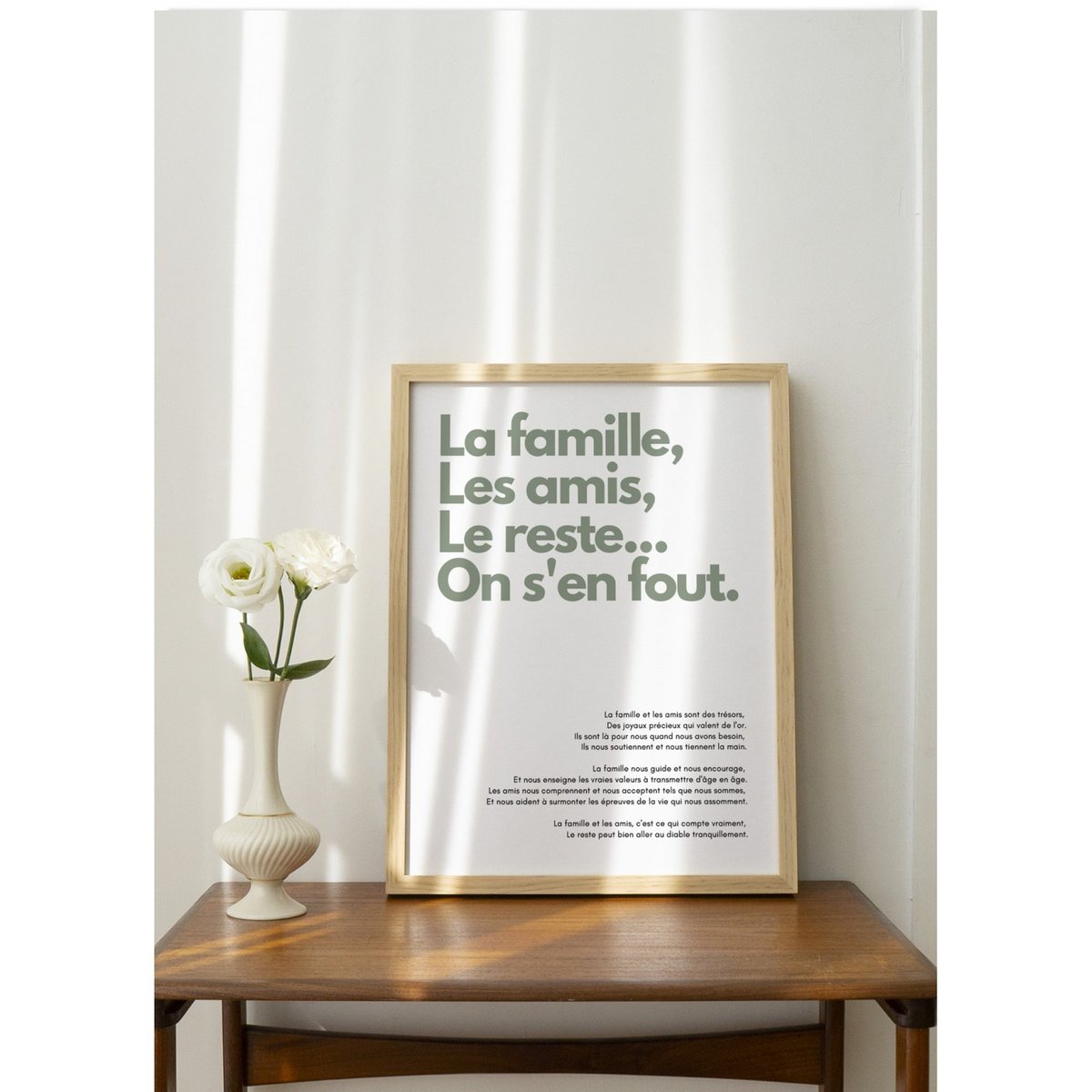 Affiche La famille, les amis... blanc, L'AFFICHERIE