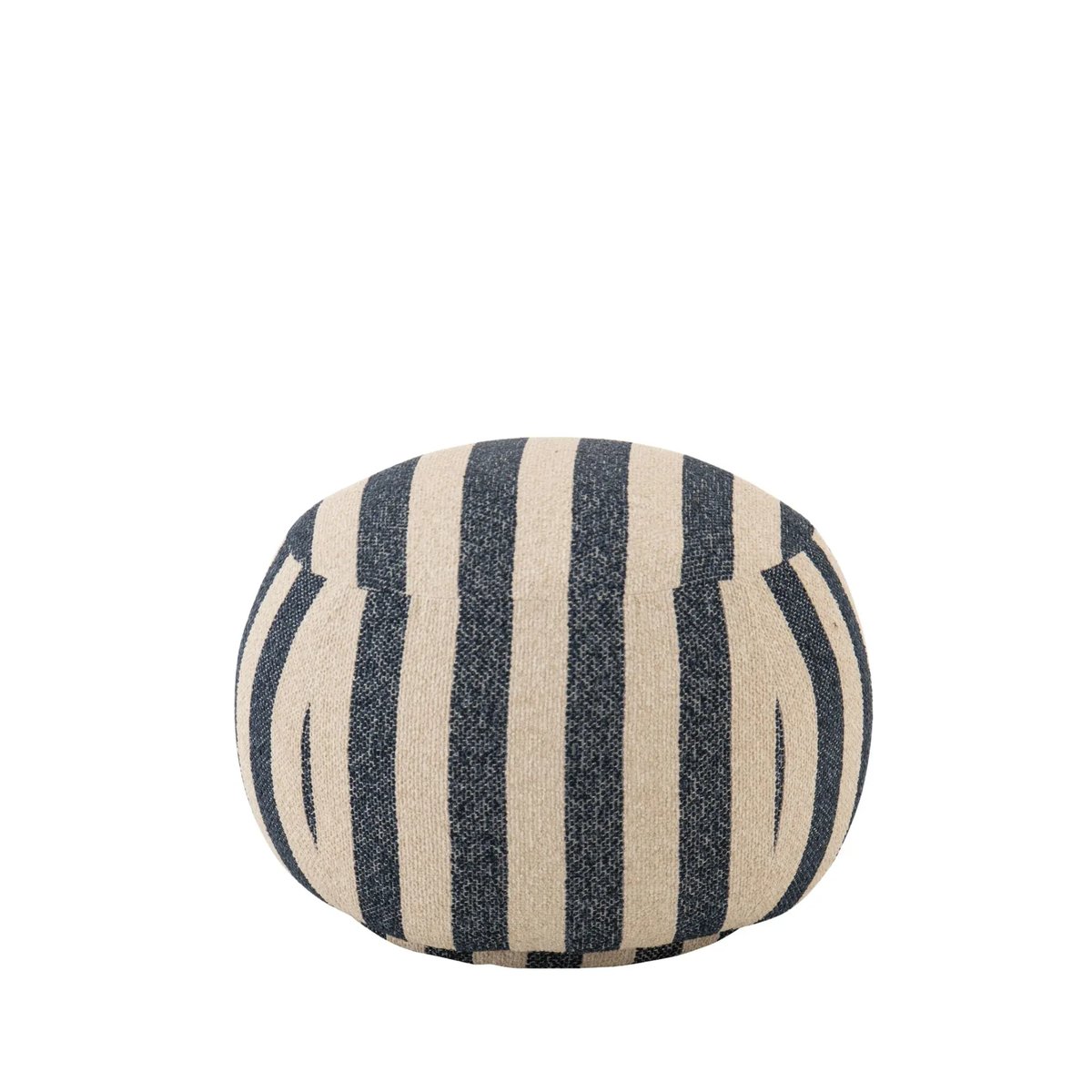 Pouf carré en tissu à rayures - AZUR bleu, HELLIN, DEPUIS 1862
