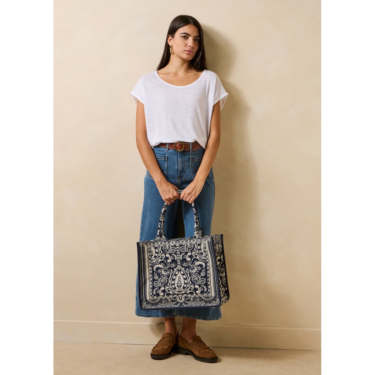 T-shirt en lin manches courtes blanc, LA FEE MARABOUTEE