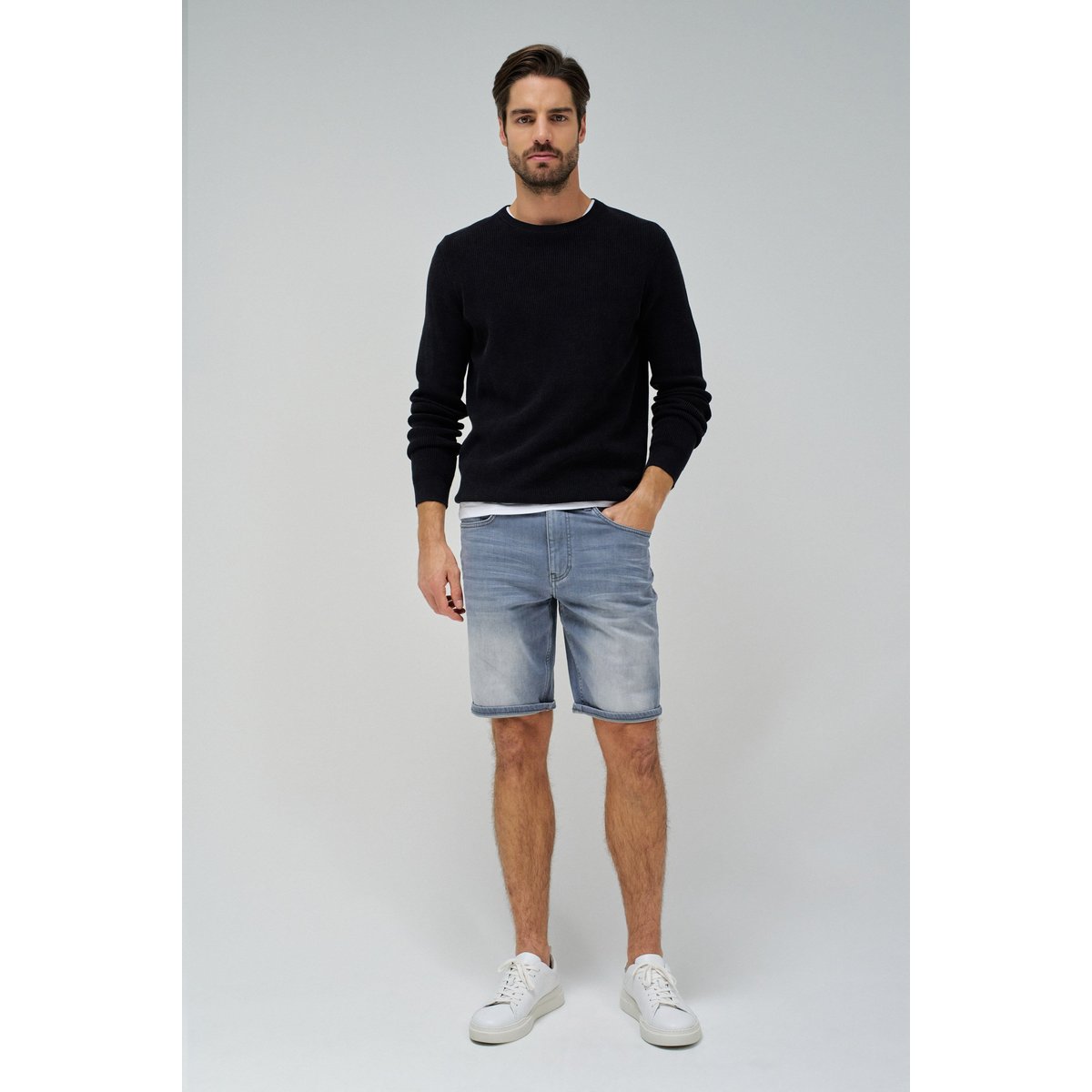 SHORT REGULAR S-ACTIV EN JEAN gris, SALSA JEANS