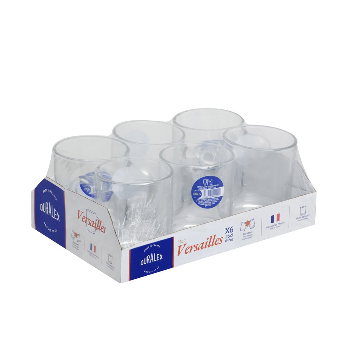 Mug Versailles Lys 26 cl (lot de 6) transparent / cristal, DURALEX