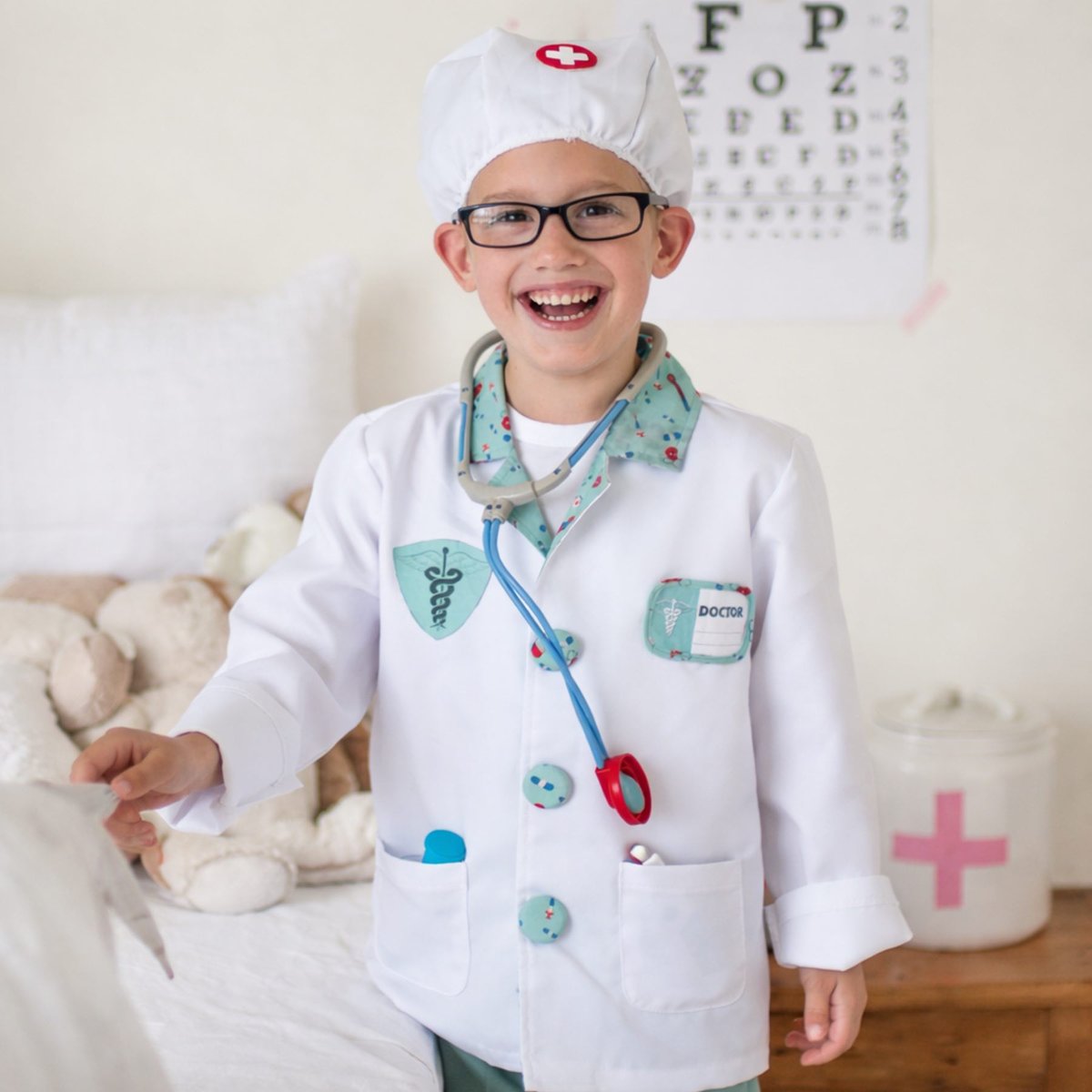 Déguisement enfant docteur avec accessoires blanc, GREAT PRETENDERS