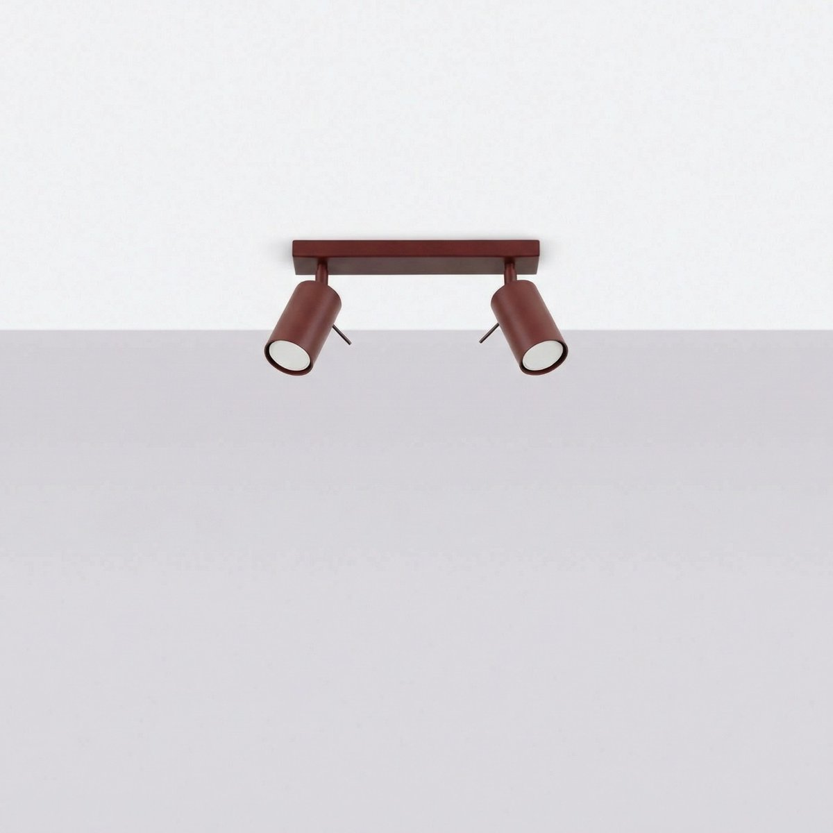 Plafonnier Acier Bordeaux GU10 2 RING bordeaux, EDEN