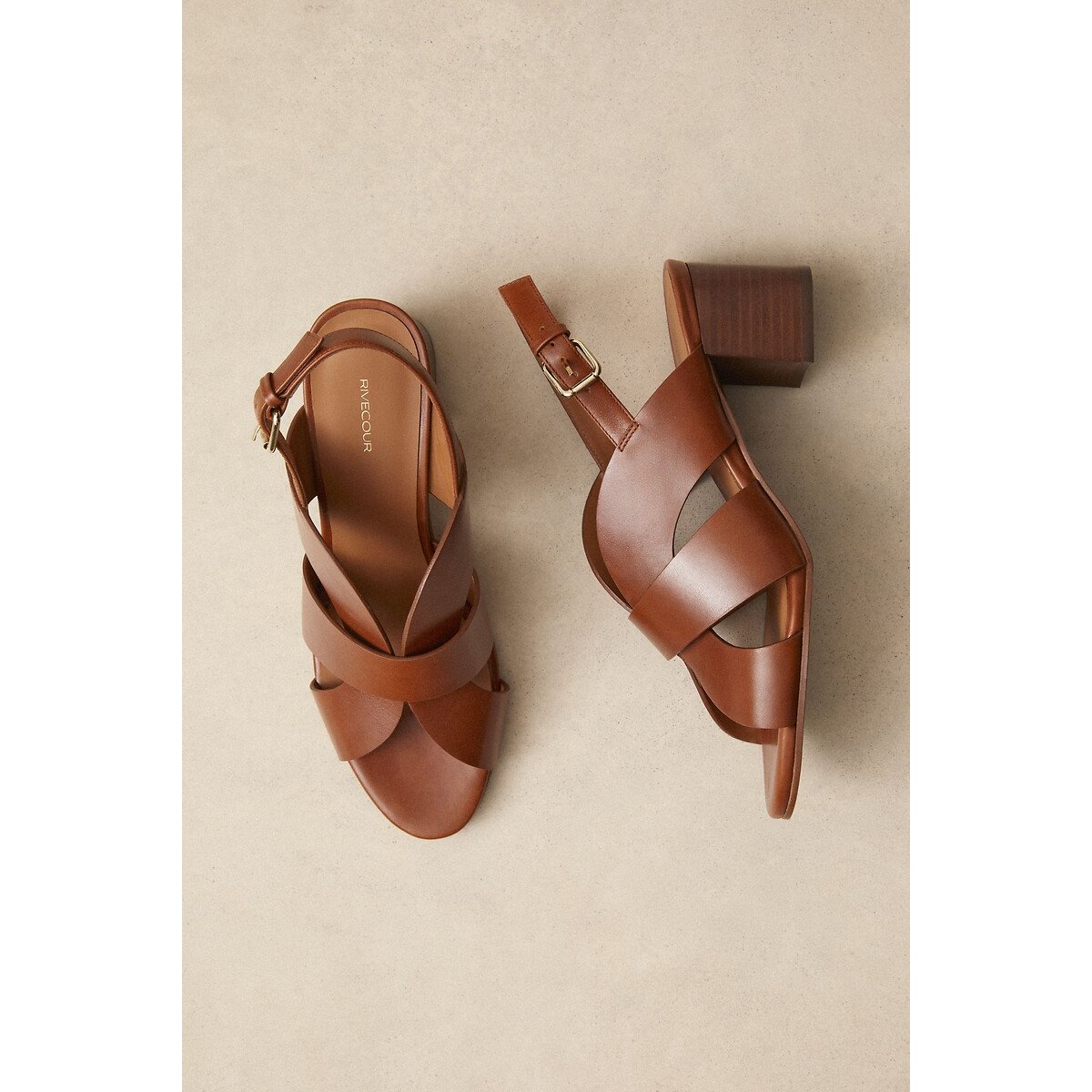 Sandales trotteur en cuir n°551 cognac, RIVECOUR