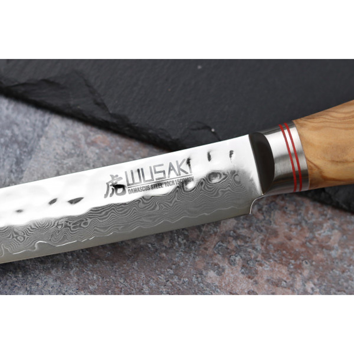 Couteau trancheur damas 10Cr 20cm v002237, WUSAKI