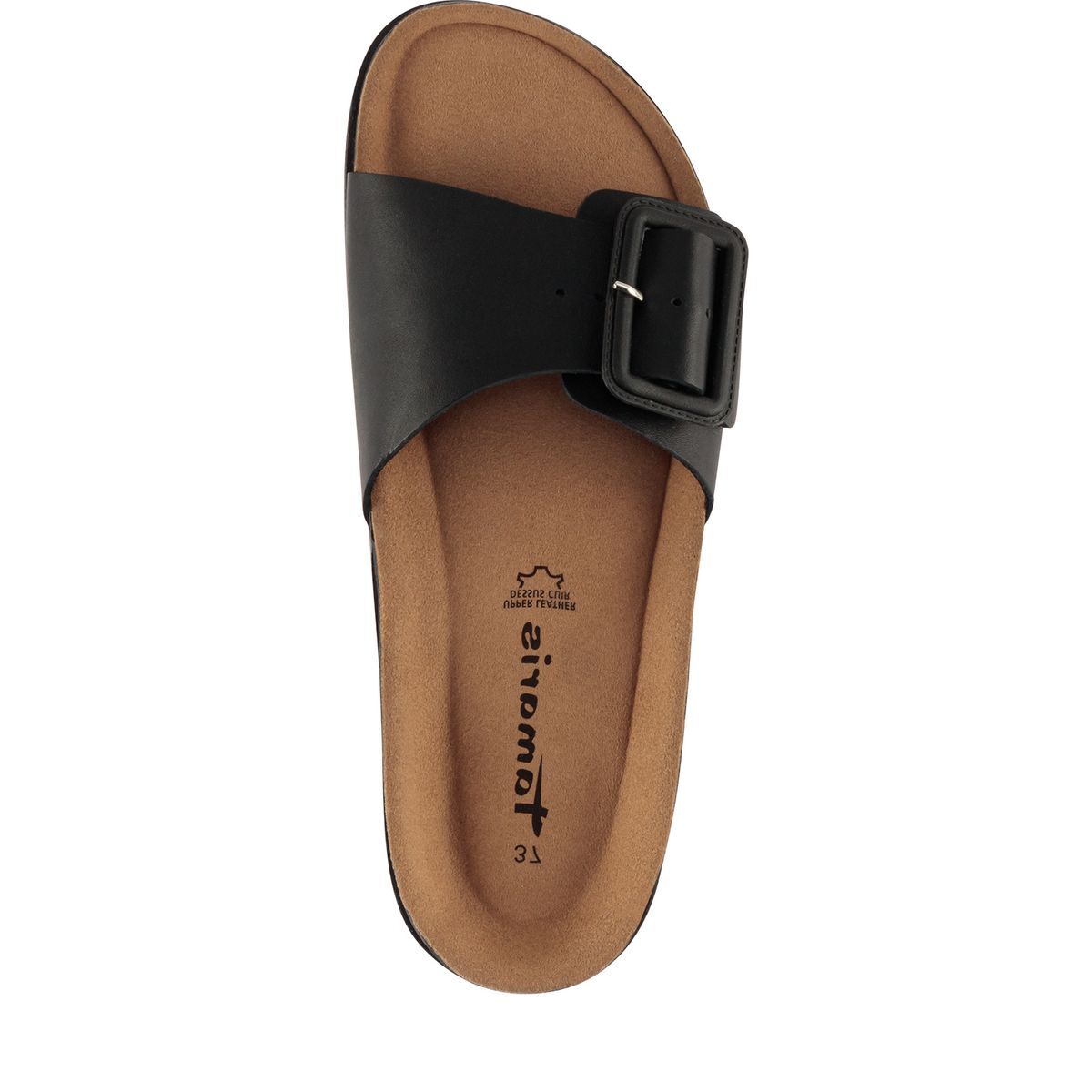 Mule en cuir noir cuir, TAMARIS