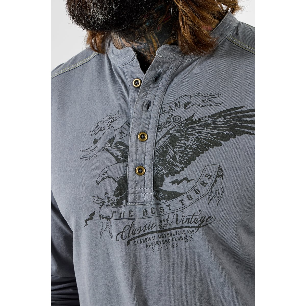 T-shirt motif aigle détente gris, JOE BROWNS