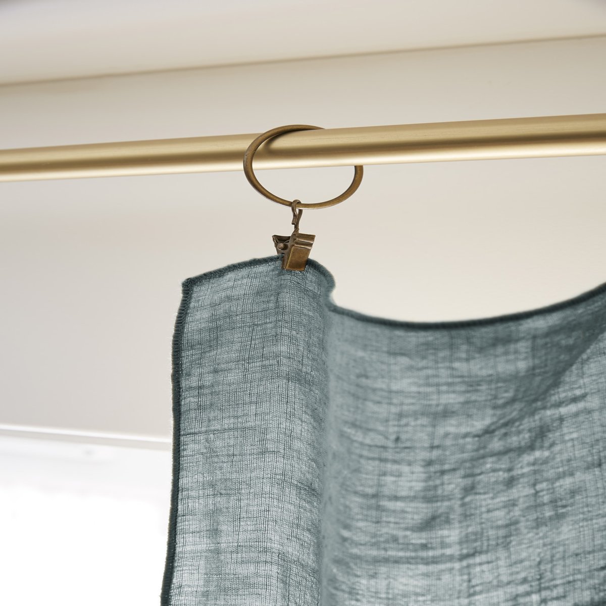 Rideau ajustable lin gris 140x270 gris ardoise, TERRE DE NUIT