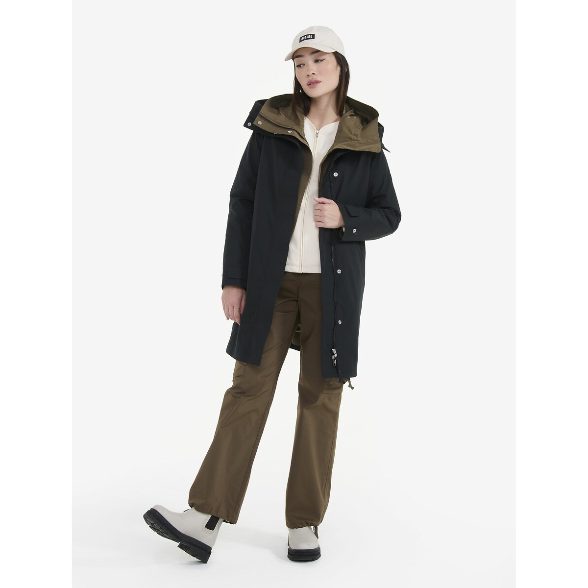 Parka longue MTD®, à capuche noir, AIGLE