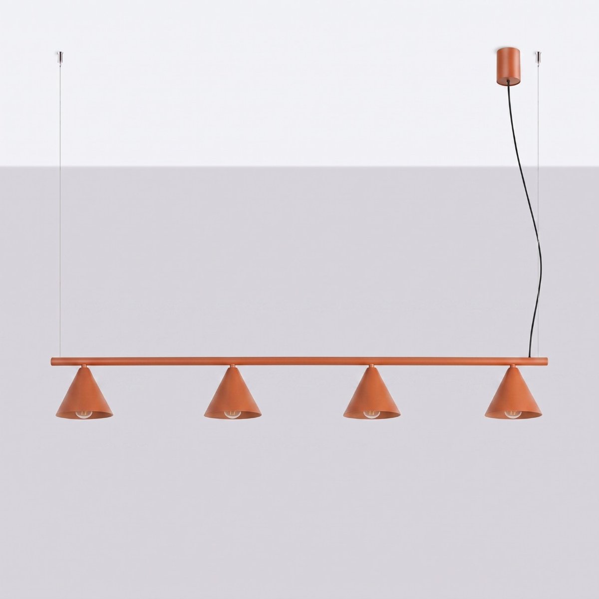 Lustre Acier Ocre Rouge E14 4 NOX ocre rouge, EDEN