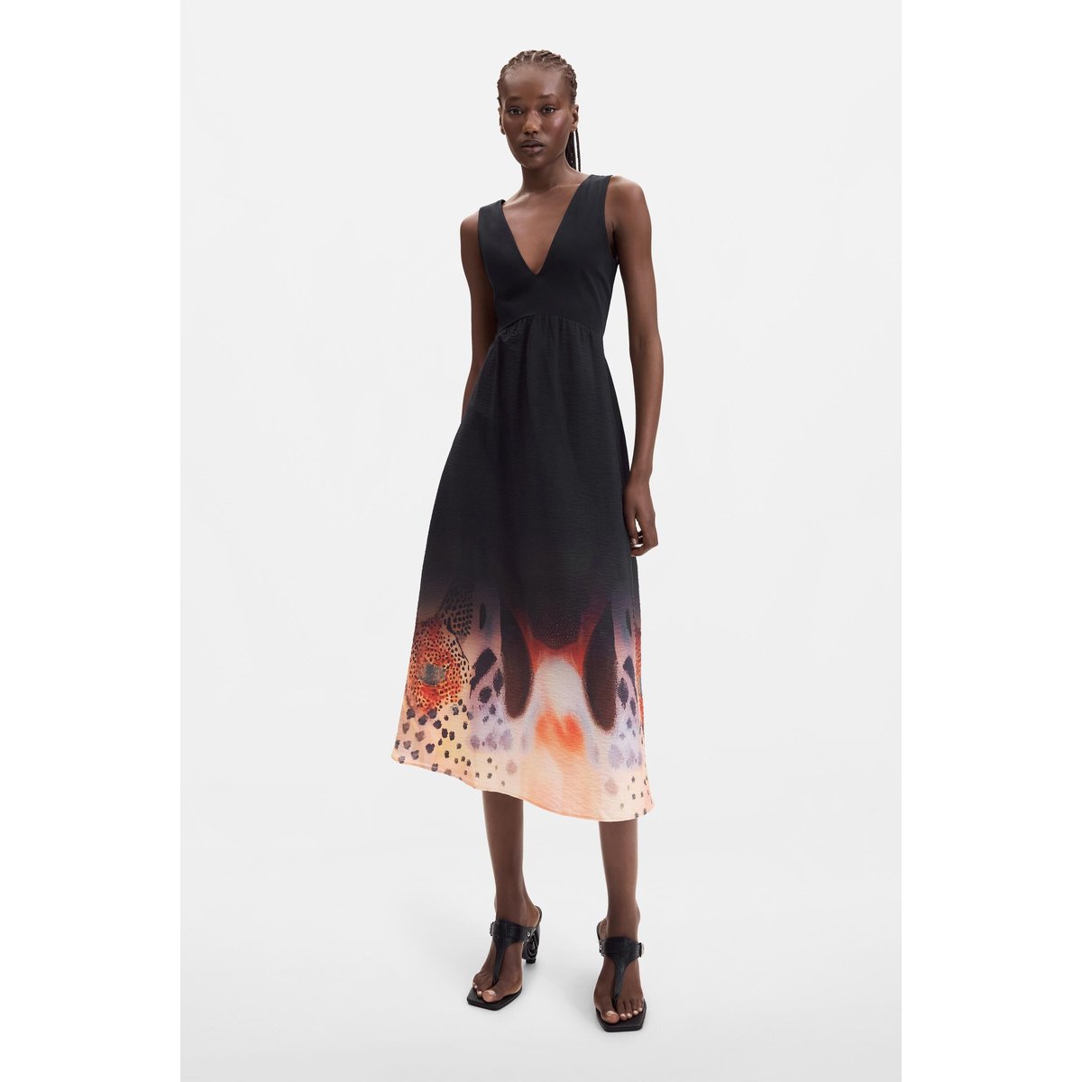 Robe midi 2 en 1 noir, DESIGUAL