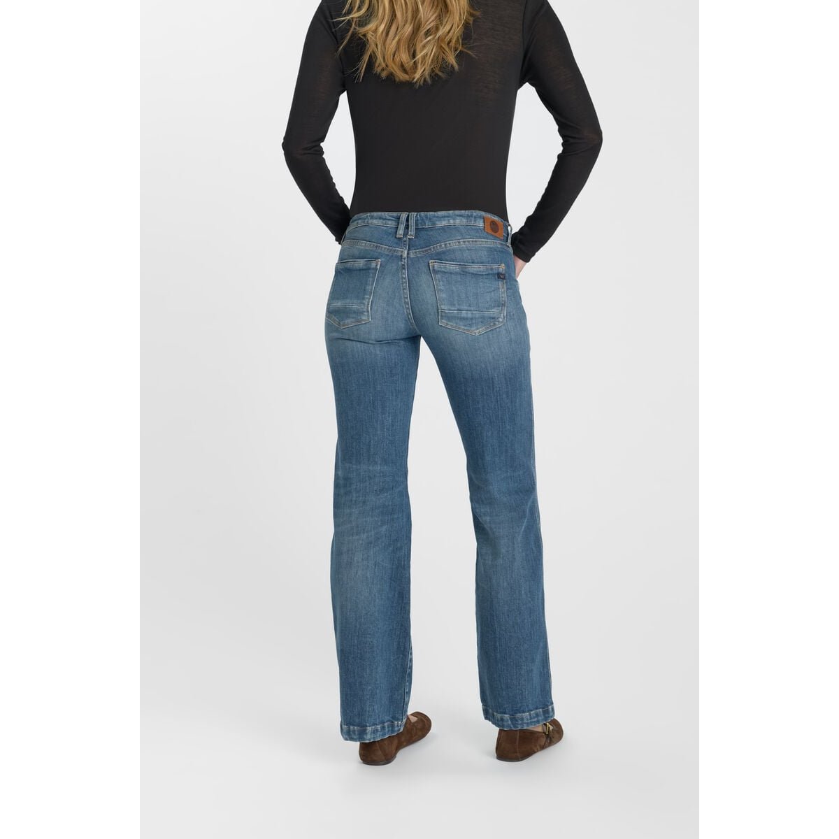 Jeans flare , longueur 34 blue, LE TEMPS DES CERISES