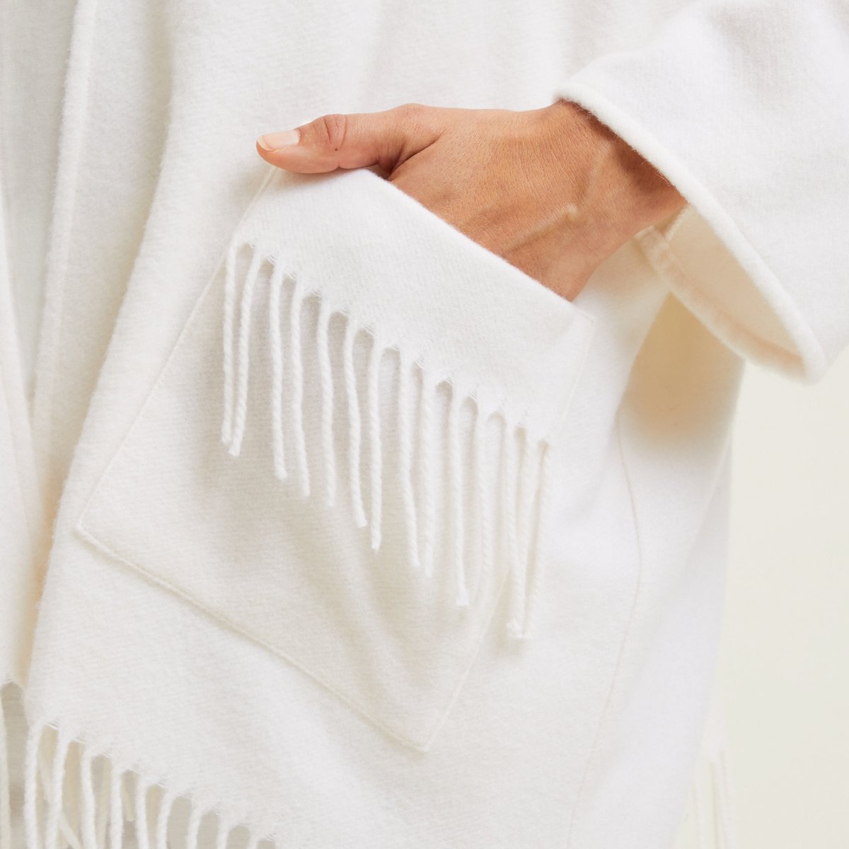 Poncho court  en laine polyamide ÉPONYME ecru, LAURENCE TAVERNIER