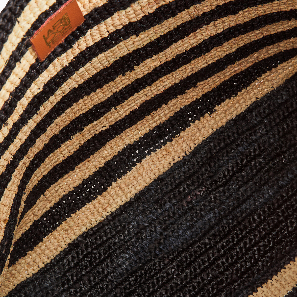 Sac cabas en raphia bicolore noir/naturel, LA REDOUTE COLLECTIONS
