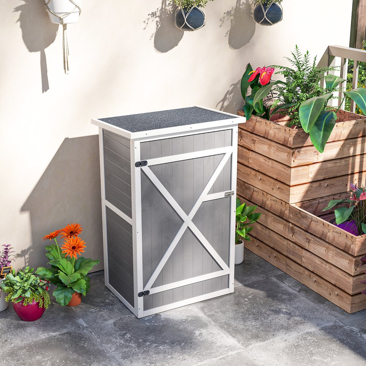 Abri de jardin Bois Gris gris, OUTSUNNY