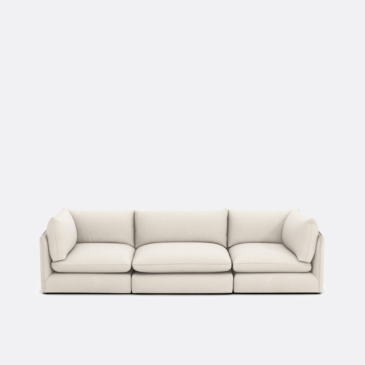 Canapé droit modulable, 3 places, en polyester, MALO ecru, LA REDOUTE INTERIEURS