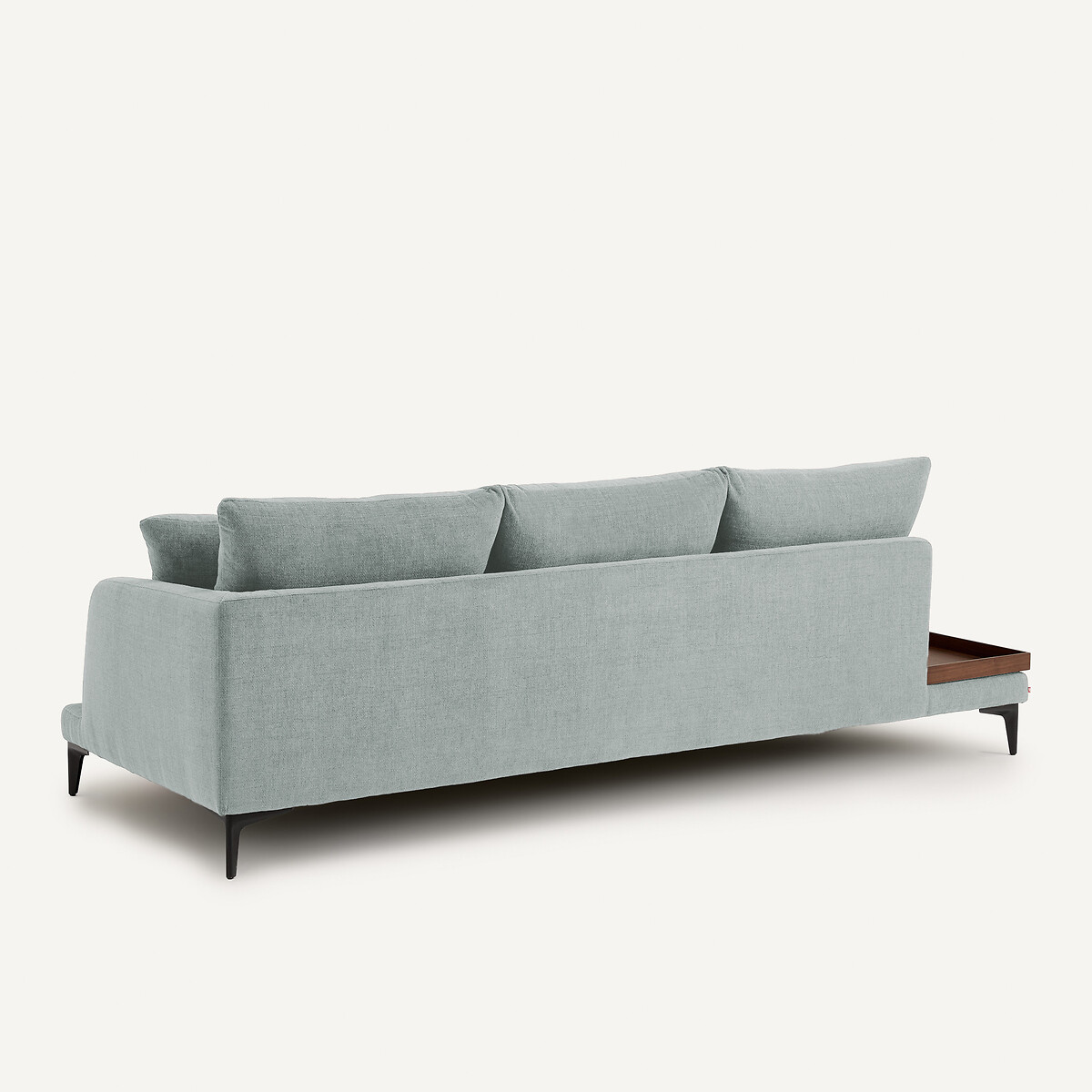 Demi-canapé avec plateau, en polyester natté, MODERNISTE aquamarine, EMMANUEL GALLINA X AM.PM