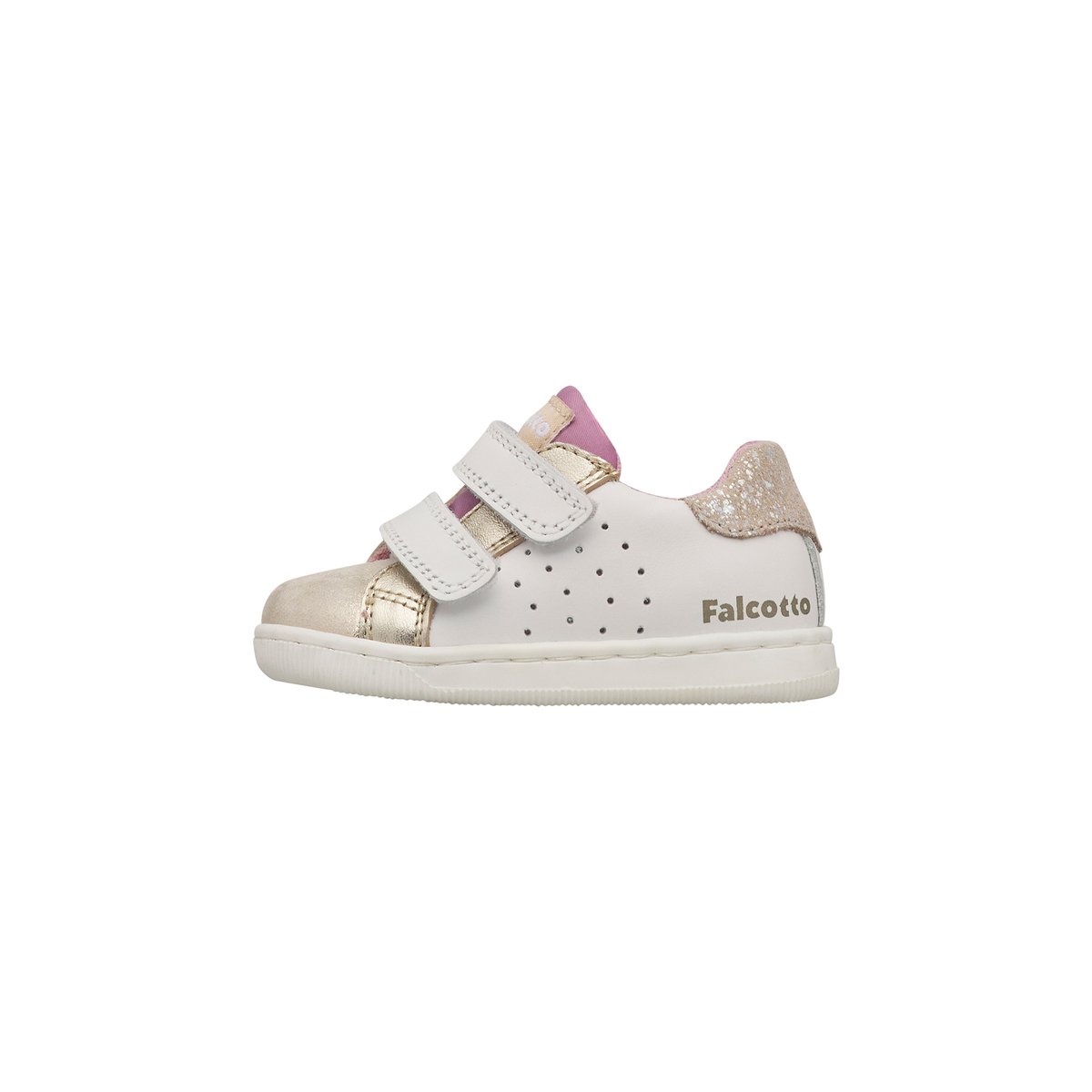 Baskets en cuir et en daim KINER LOW VL blanc-platine-, FALCOTTO