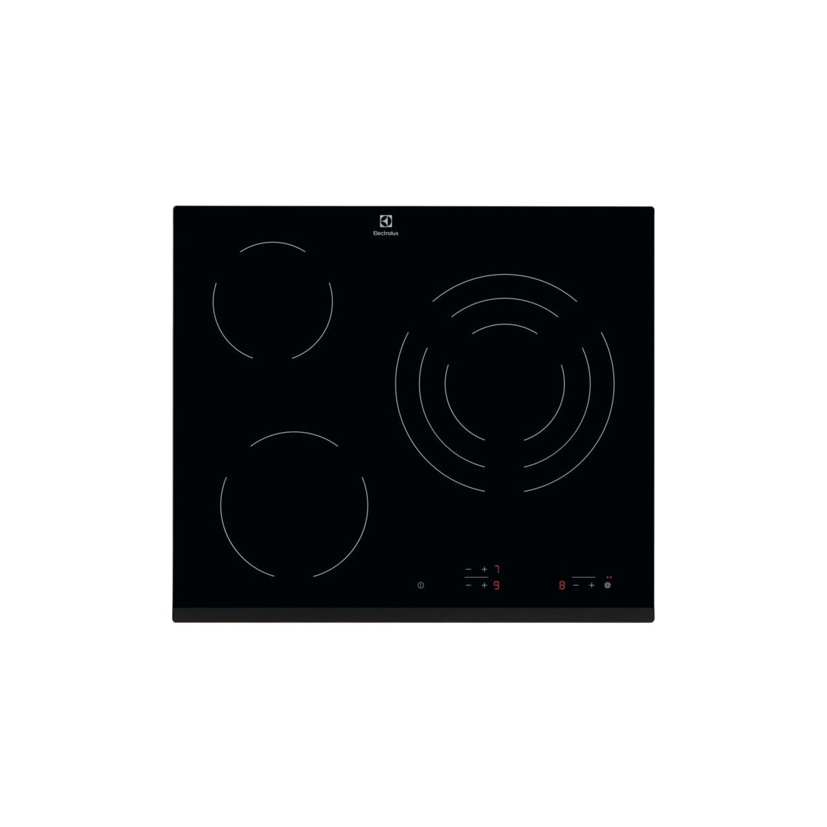 Plaque vitrocéramique BHV6232FOK - 3 foyers Noir noir, ELECTROLUX