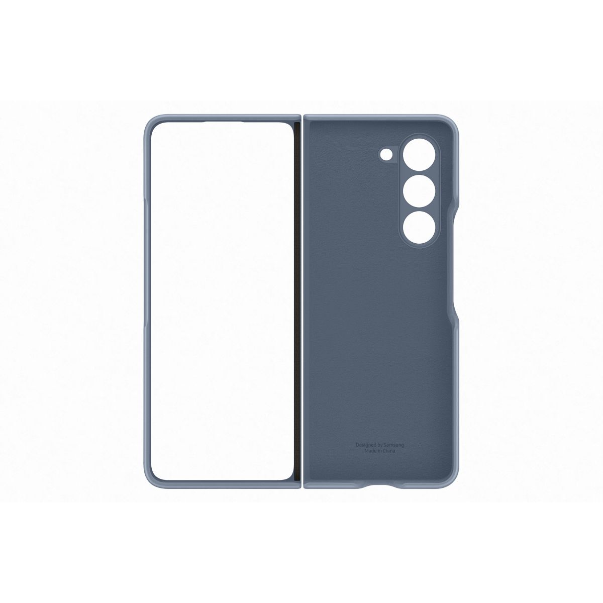 Coque Z Fold 5 Simili Cuir Bleu couleur unique, SAMSUNG