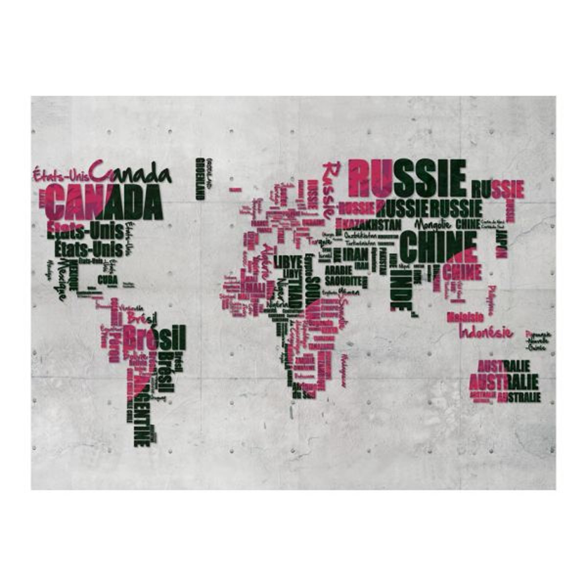 Papier peint intissé panoramique Carte du monde World of travel vert, EDEN
