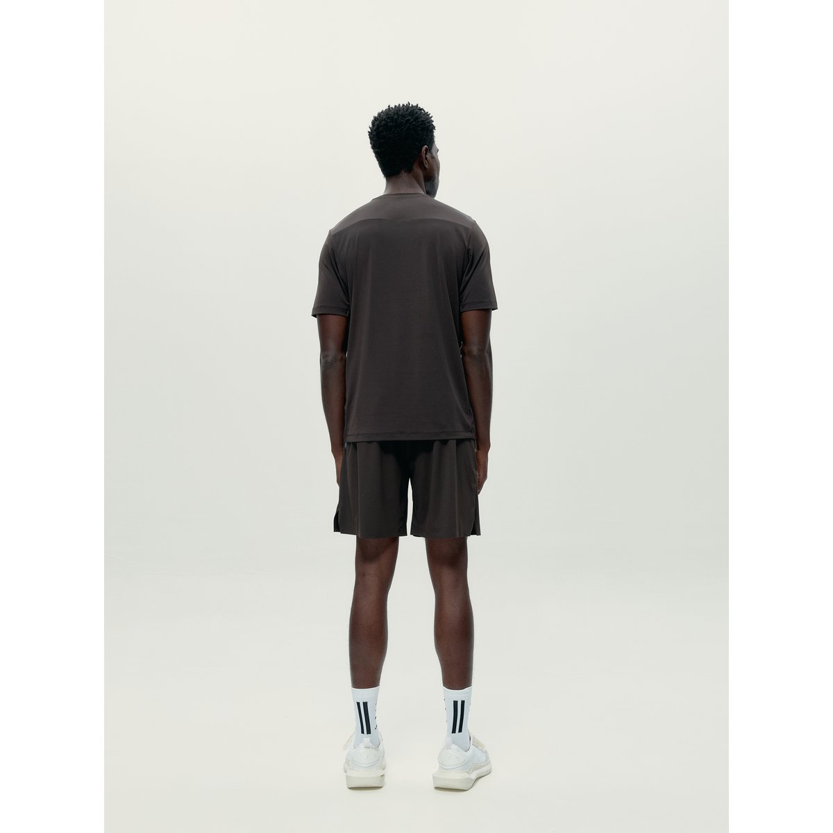 T-shirt de sport homme Volta 2.0 Manches courtes séchage rapide marron chocolat, BORN