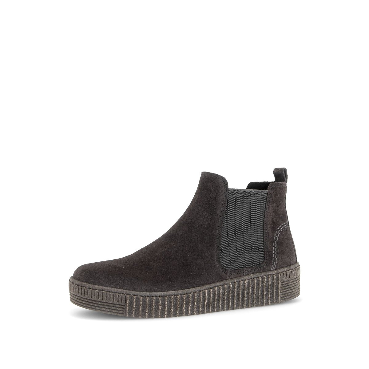 Bottines en cuir à talon compensé gris velours, GABOR
