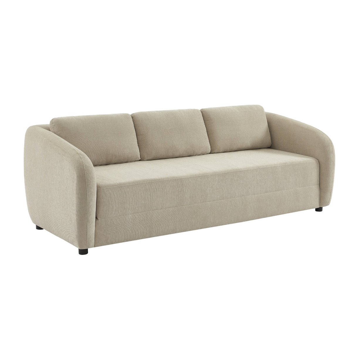 Canapé convertible 3 places tissu chenille TWIST gris clair, SWEEEK
