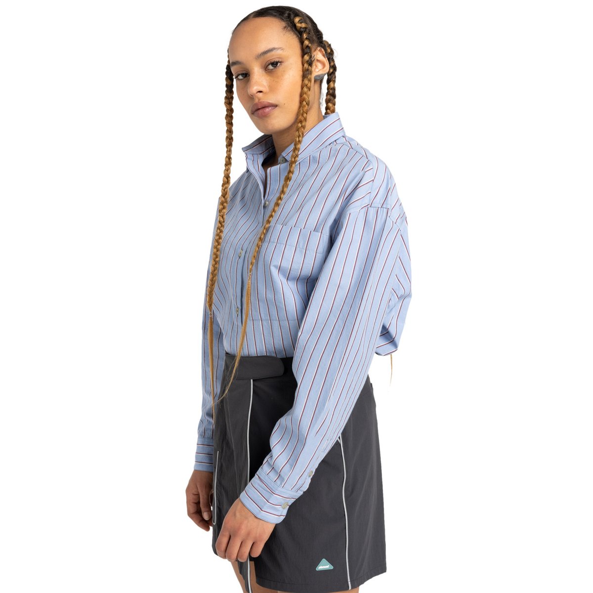 Chemise manches longues NAPKINS W bleu stripe blue/pomegranate, ELEMENT