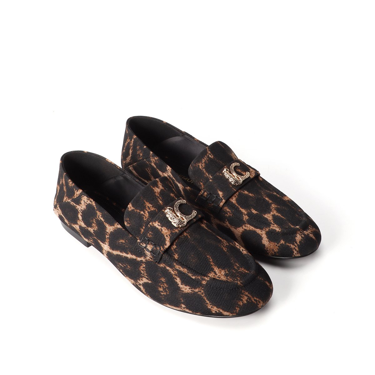 Mocassins imprimé léopard avec détail bijou léopard, LOLA CASADEMUNT