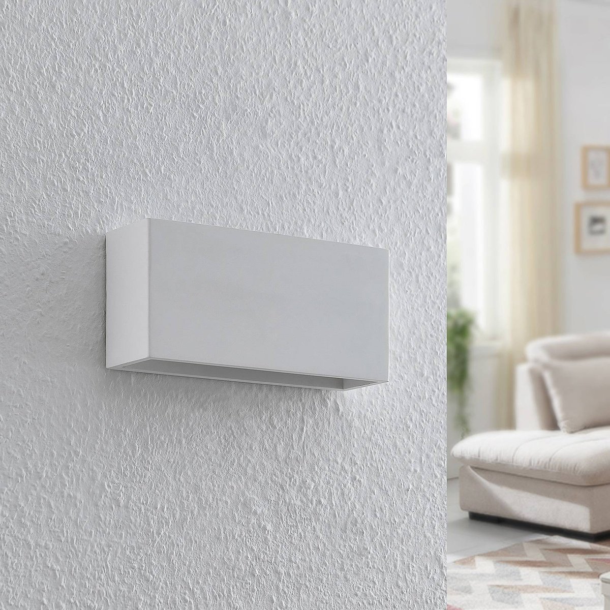 Applique en plâtre moderne, Mavora blanc, LINDBY