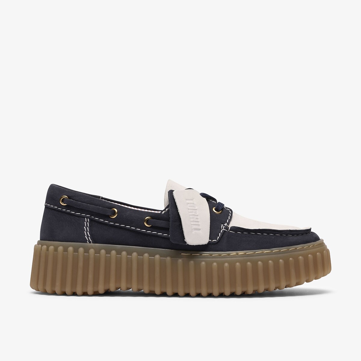 Chaussures bateau en nubuck, TORHILL BOAT bleu marine, CLARKS