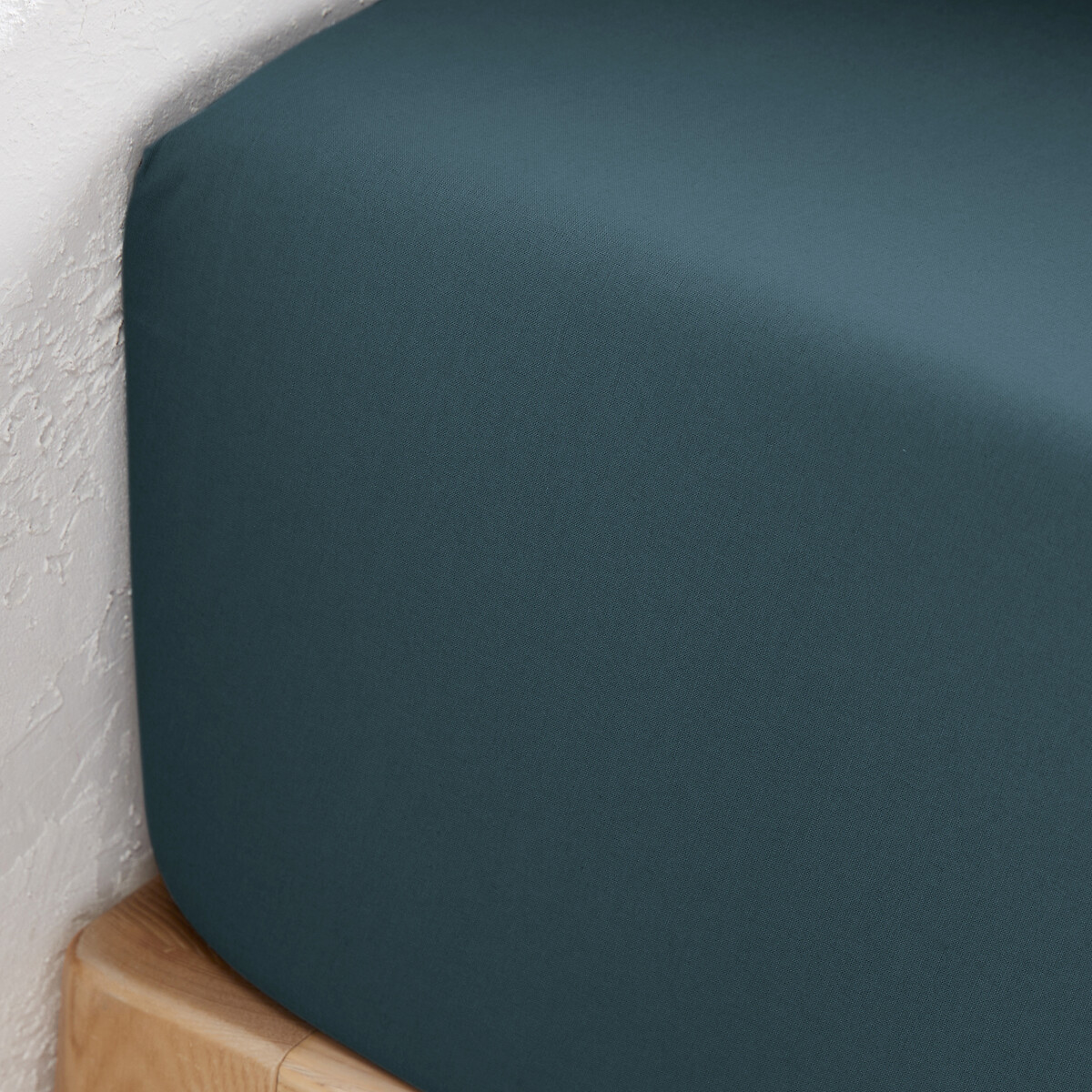 Drap housse uni coton bio, bonnet 30cm, Scenario bleu pétrole, LA REDOUTE INTERIEURS