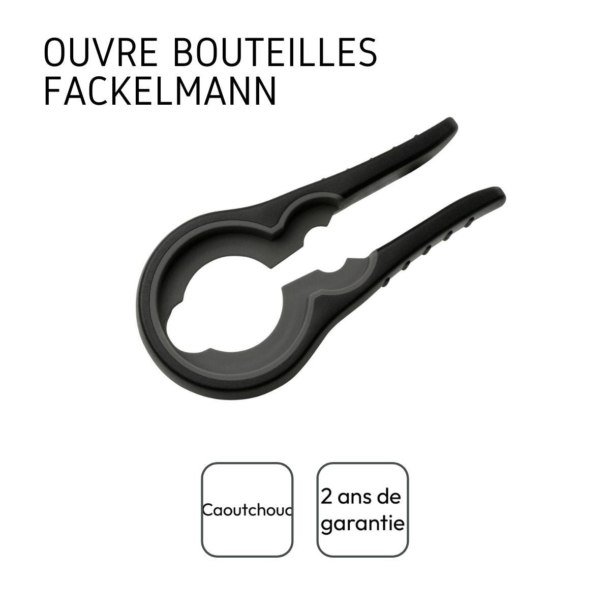 Ouvre bocal et bouteilles universel noir,blanc, FACKELMANN