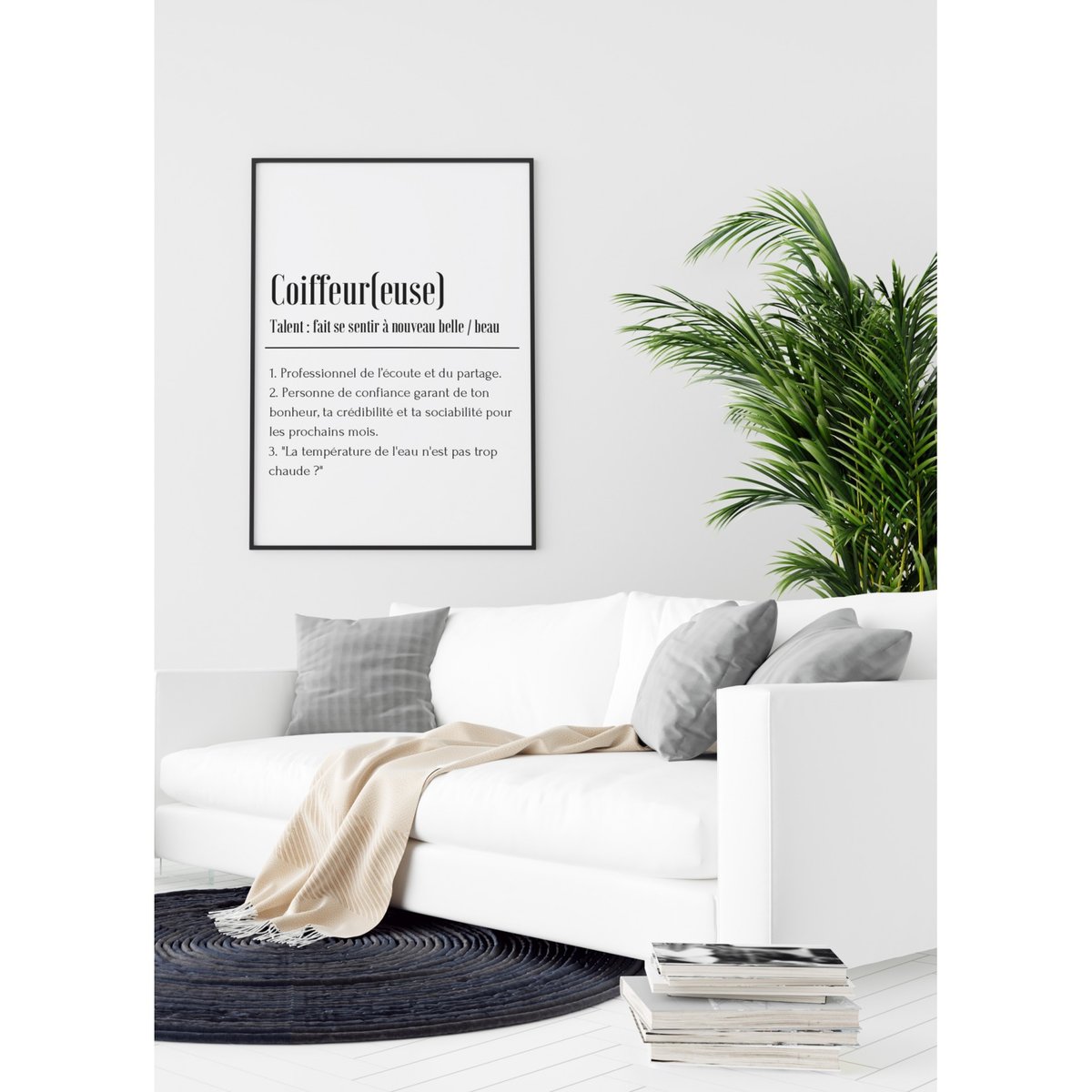 Affiche Définition Coiffeur blanc, L'AFFICHERIE