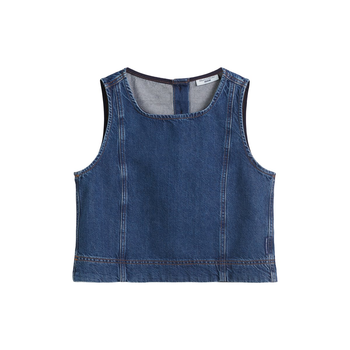 Top en jean cropped en pur coton organique bleu fooncé, MARC O’POLO DENIM