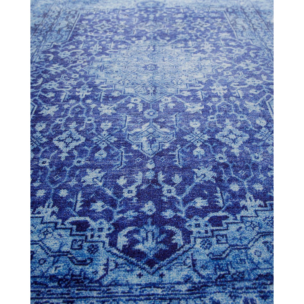 Tapis de bain WECONhome Ralph, design vintage oriental, dos TPE antidérapant, lavable 30 °C, certifié OEKO-TEX® , Ralph bleu multicolore, WECON HOME