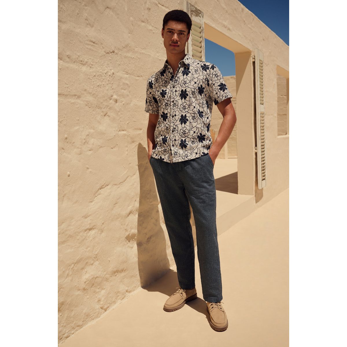 Pantalon à rayure bleu marine/écru, NEXT
