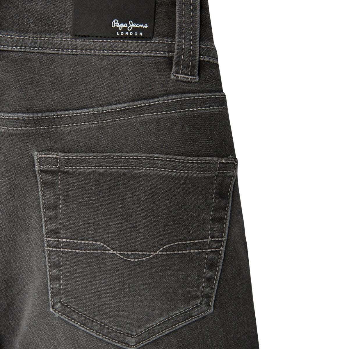 Bermuda En Denim Coupe Slim gris délavage authentique, PEPE JEANS